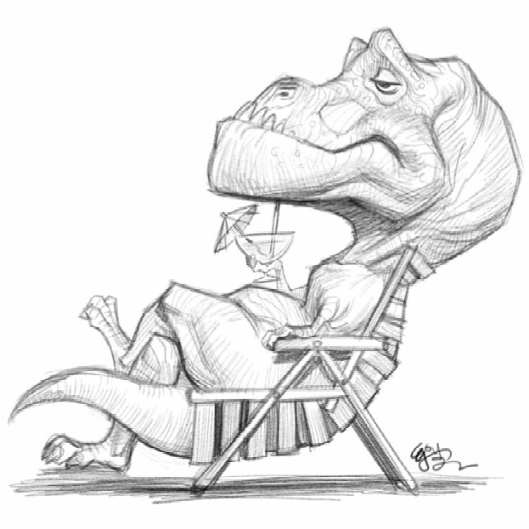 750x750 E.j. Su On Twitter Relaxsaurus Rex Sketch.2017.1114 - Tyrannosaurus Rex Sketch
