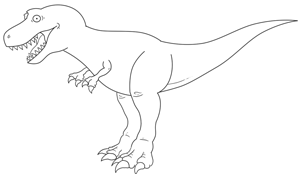 300x174 How To Draw Tyrannosaurus Rex Dinosaur - Tyrannosaurus Rex Sketch