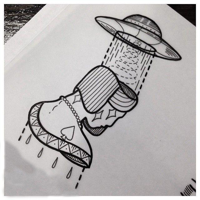 640x640 Ufo Hat Tattoo Sketch Best Tattoo Ideas Gallery - Ufo Sketch
