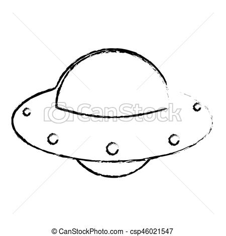 450x470 Ufo Spaceship Technology Image Sketch Vector Illustration Eps 10. - Ufo Sketch