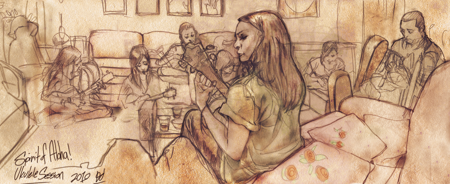 900x369 Ukulele Sketch By Deadlymike - Ukulele Sketch