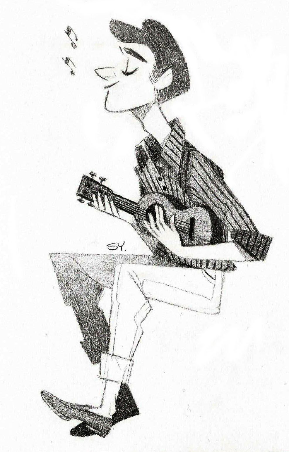 987x1546 A Guy Playing Ukulele Soyoung Kim So Simple But Efficient! Like It - Ukulele Sketch