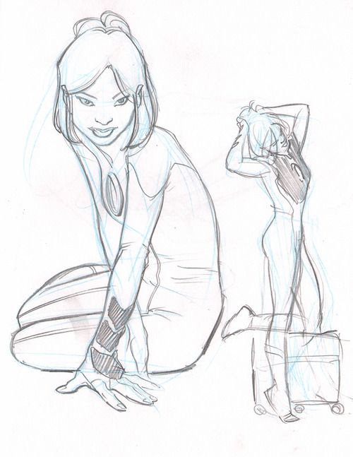 500x647 Sue Storm Sketches, C. 2004. Ultimate Fantastic Four By Stuart - Ultimate Sketches
