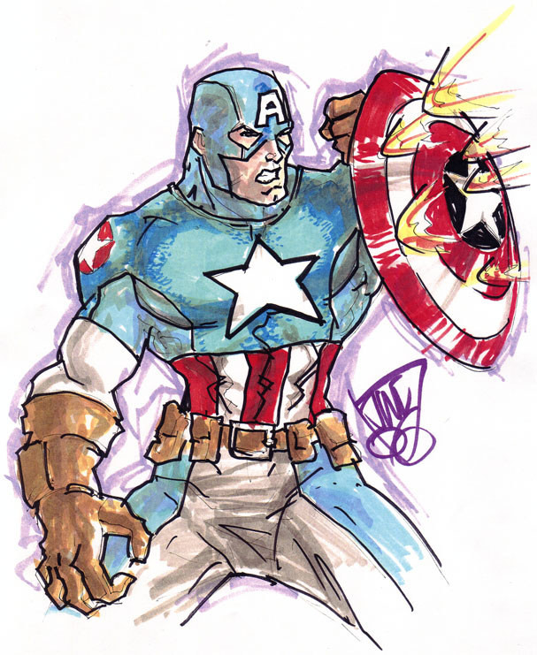 607x741 Ultimate Captain America - Ultimate Sketches
