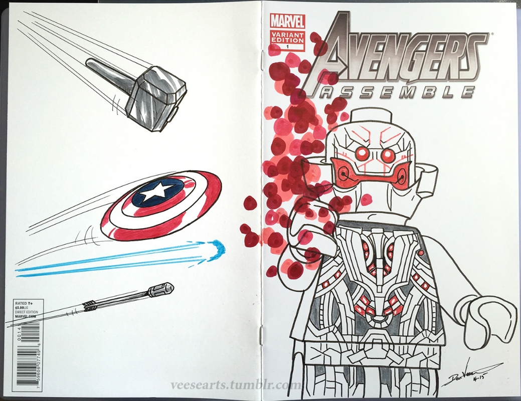 1039x800 Lego Avengers Age Of Ultron Sketch Comic Cover, In Dan - Ultron Sketch