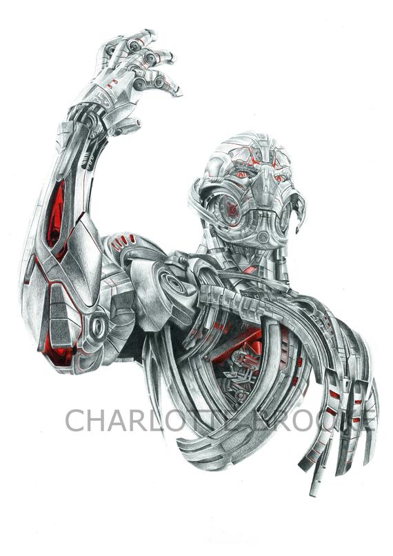 570x806 Ultron Pencil Portrait Drawing Print Etsy - Ultron Sketch