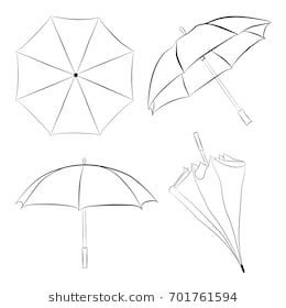 260x280 Drawn Umbrella Blank - Umbrella Drawing Sketch