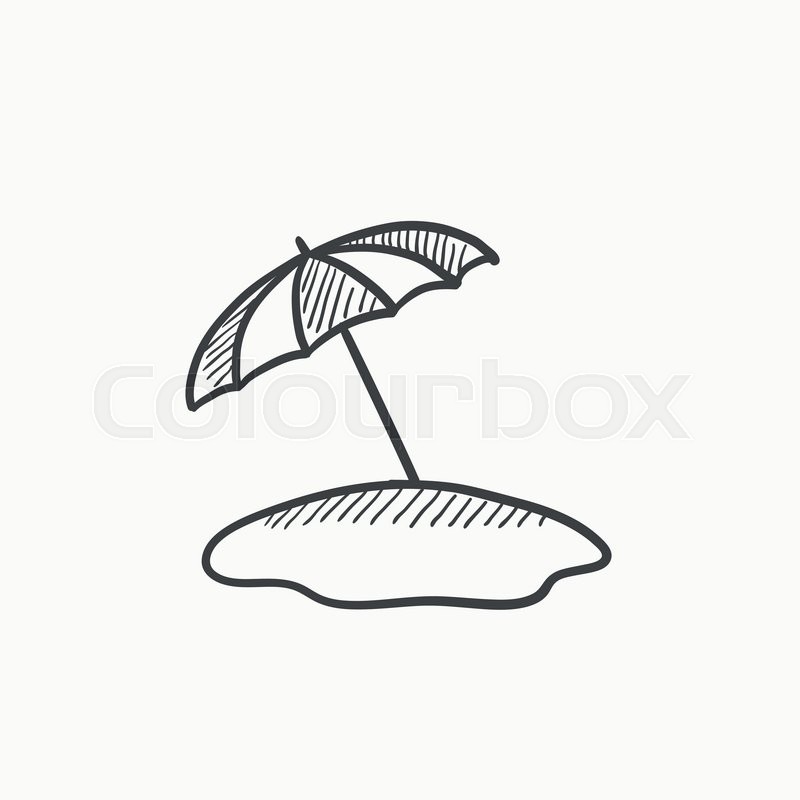 800x800 Beach Umbrella Vector Sketch Icon Isolated On Background. Hand - Umbrella Sketch