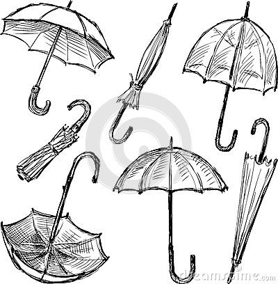 400x408 Umbrellas Sketches Tattoo In - Umbrella Sketch