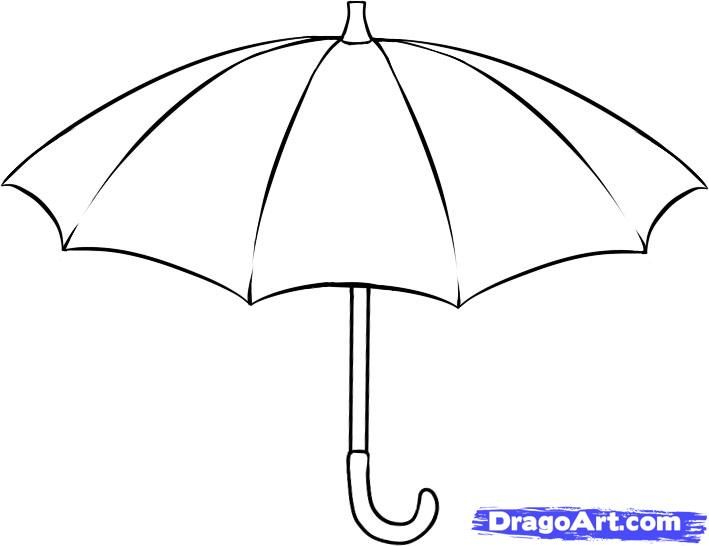 709x546 Sketches Of Umbrellas - Umbrella Sketch