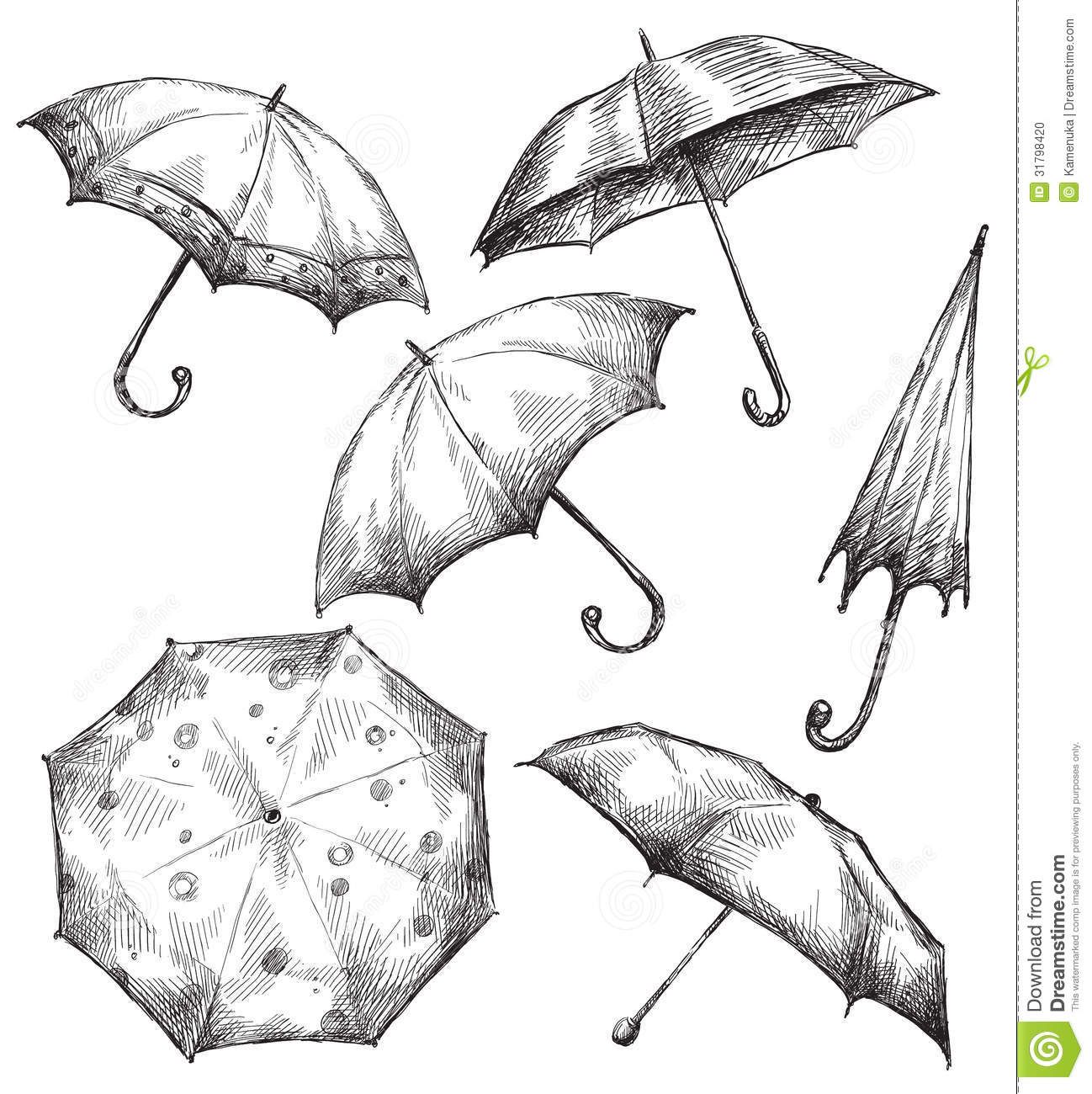 1298x1300 Umbrella Drawing - Umbrella Sketch