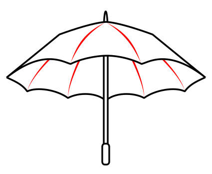 425x350 Drawing A Cartoon Umbrella - Umbrella Sketch
