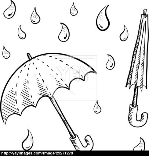 488x512 Umbrella Sketch Vector - Umbrella Sketch Images