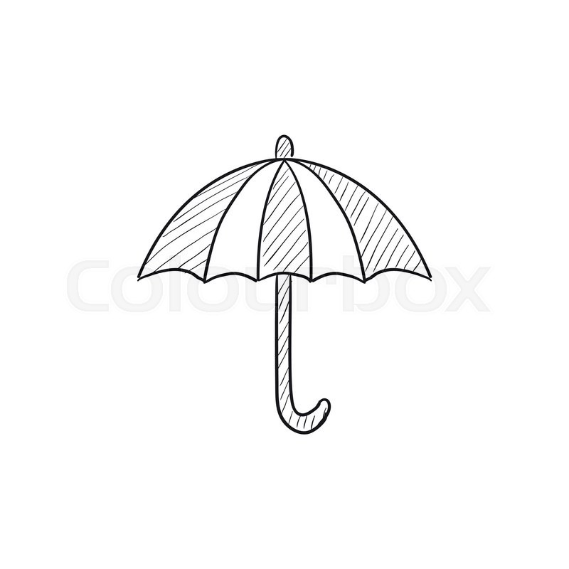 800x800 Umbrella Vector Sketch Icon Isolated On Background. Hand Drawn - Umbrella Sketch Images