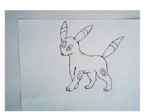 480x360 How To Draw Umbreon From Pokemon (Drawing Tutorial) - Umbreon Sketch