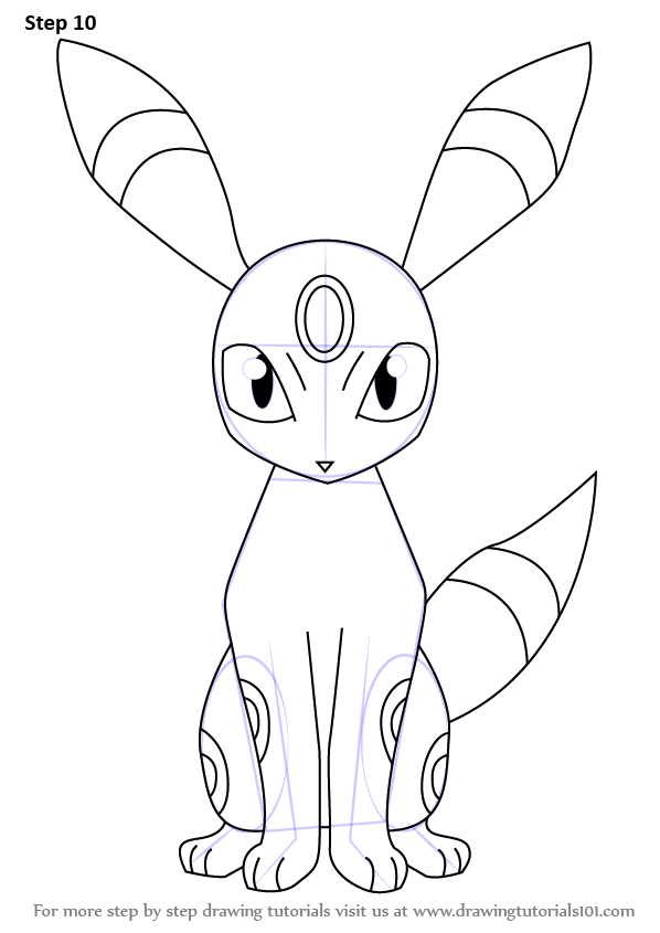 598x845 Learn How To Draw Umbreon From Pokemon (Pokemon) Step By Step - Umbreon Sketch