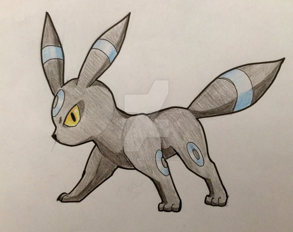 1006x795 Shiny Umbreon Drawing By Palletteart - Umbreon Sketch