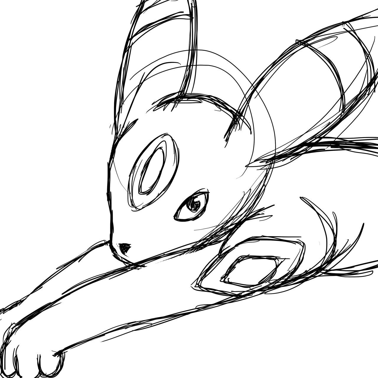 1280x1280 Umbreon Sketch By Munkeeh - Umbreon Sketch