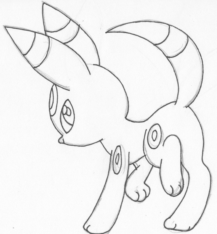 861x929 Umbreon Sketch 2 By Redfirestar - Umbreon Sketch