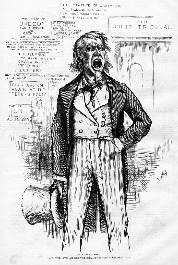 727x1078 Thomas Nast Uncle Sam, Democrat Gambler, Joint Tribunal Ebay - Uncle Sam Sketch