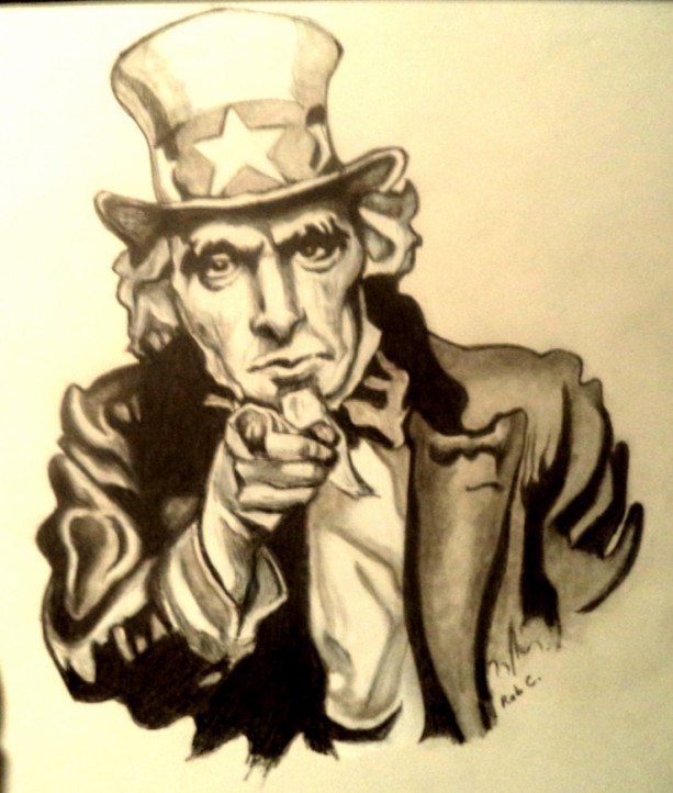 613x722 Uncle Sam, Army Drawing Aftcra - Uncle Sam Sketch