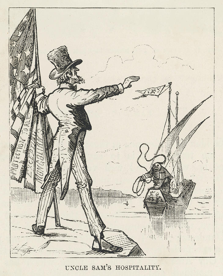 729x900 Uncle Sam Tells Chinese To Keep Drawing By Mary Evans Picture Library - Uncle Sam Sketch