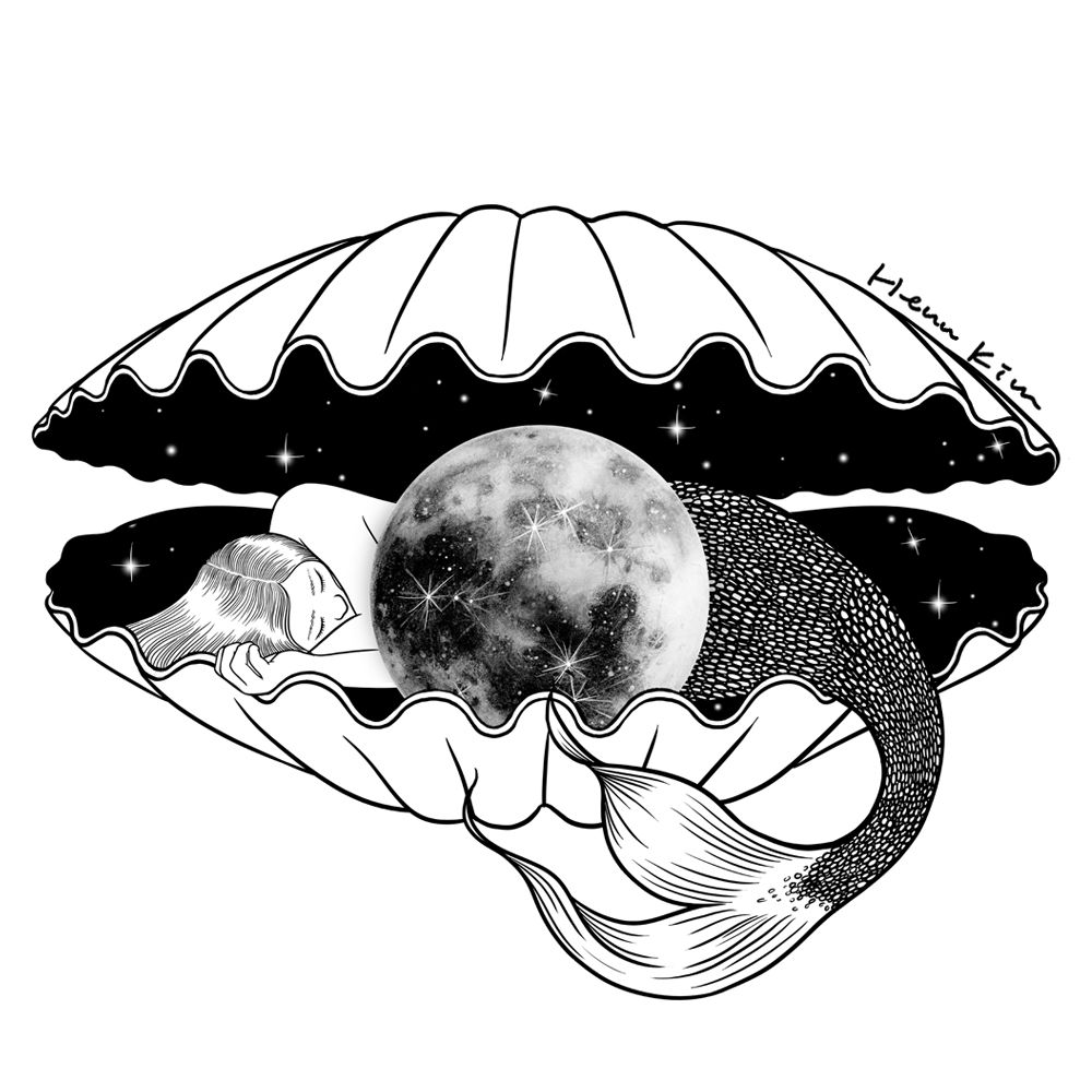 1000x1000 The Moon Under The Sea - Under The Sea Sketch