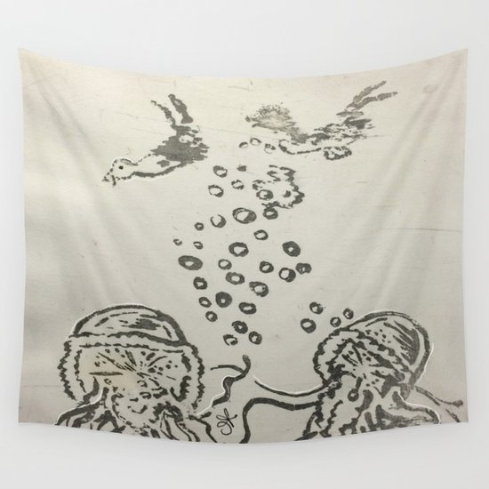 550x550 Under The Sea Sketch Wall Tapestry By Anoellejay Society6 - Under The Sea Sketch
