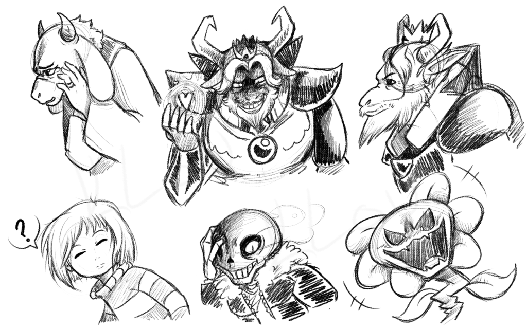 1024x640 Undertale Sketches By Kloudraws - Undertale Sketches