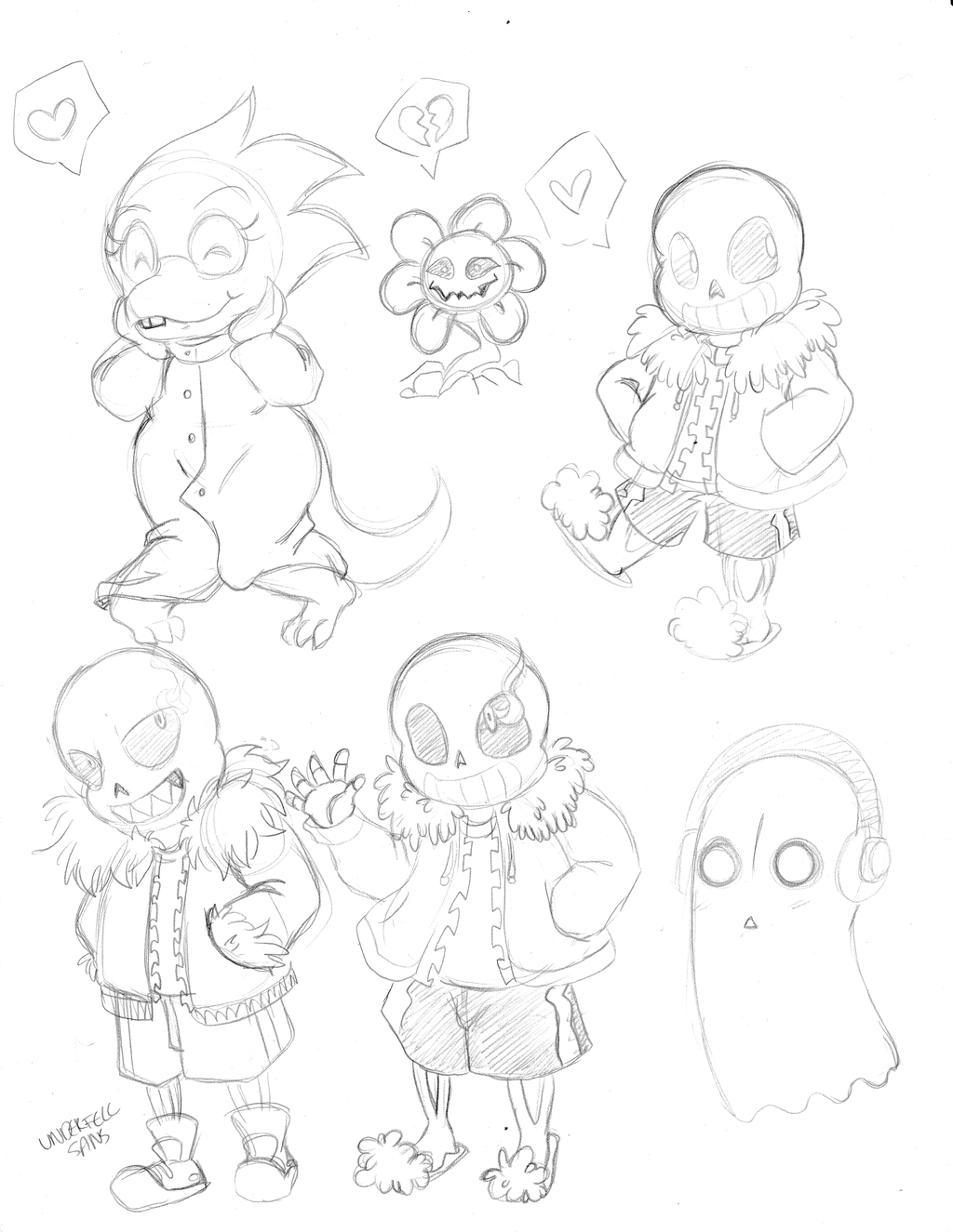 1024x1325 Undertale Sketches By Projecthalfbreed - Undertale Sketches
