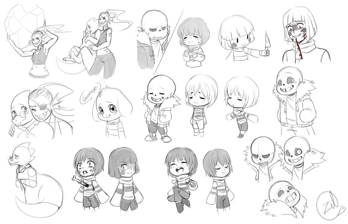 1114x718 Undertale Sketches By Zeldaprincessgirl100 - Undertale Sketches