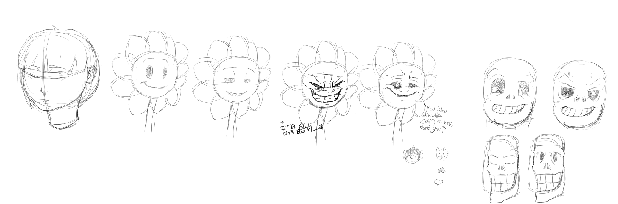 2076x686 Some Undertale Sketches - Undertale Sketches