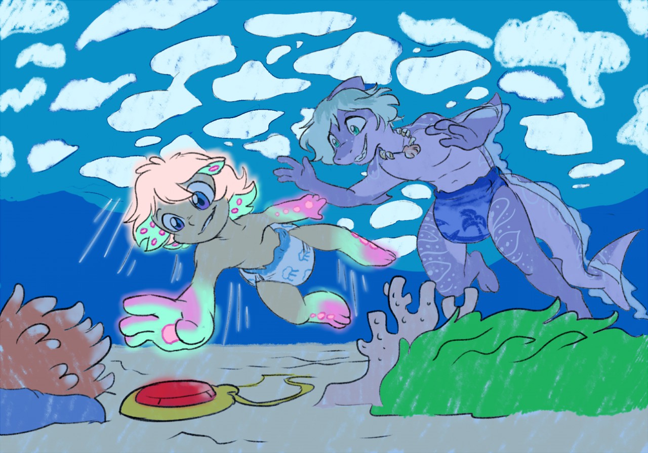 1280x896 Treasure Hunting Underwater [Sketch By Tato] By Emika Chan - Underwater Sketch