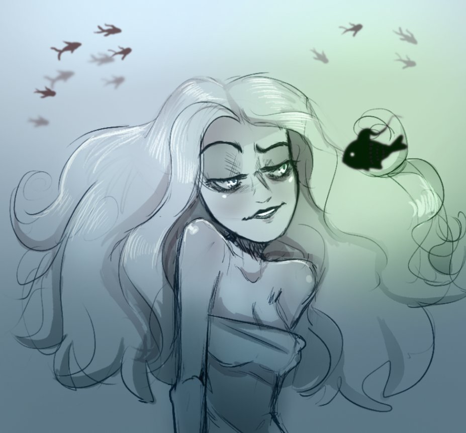 927x861 Underwater Lady Sketch~ By Audieleigh - Underwater Sketch