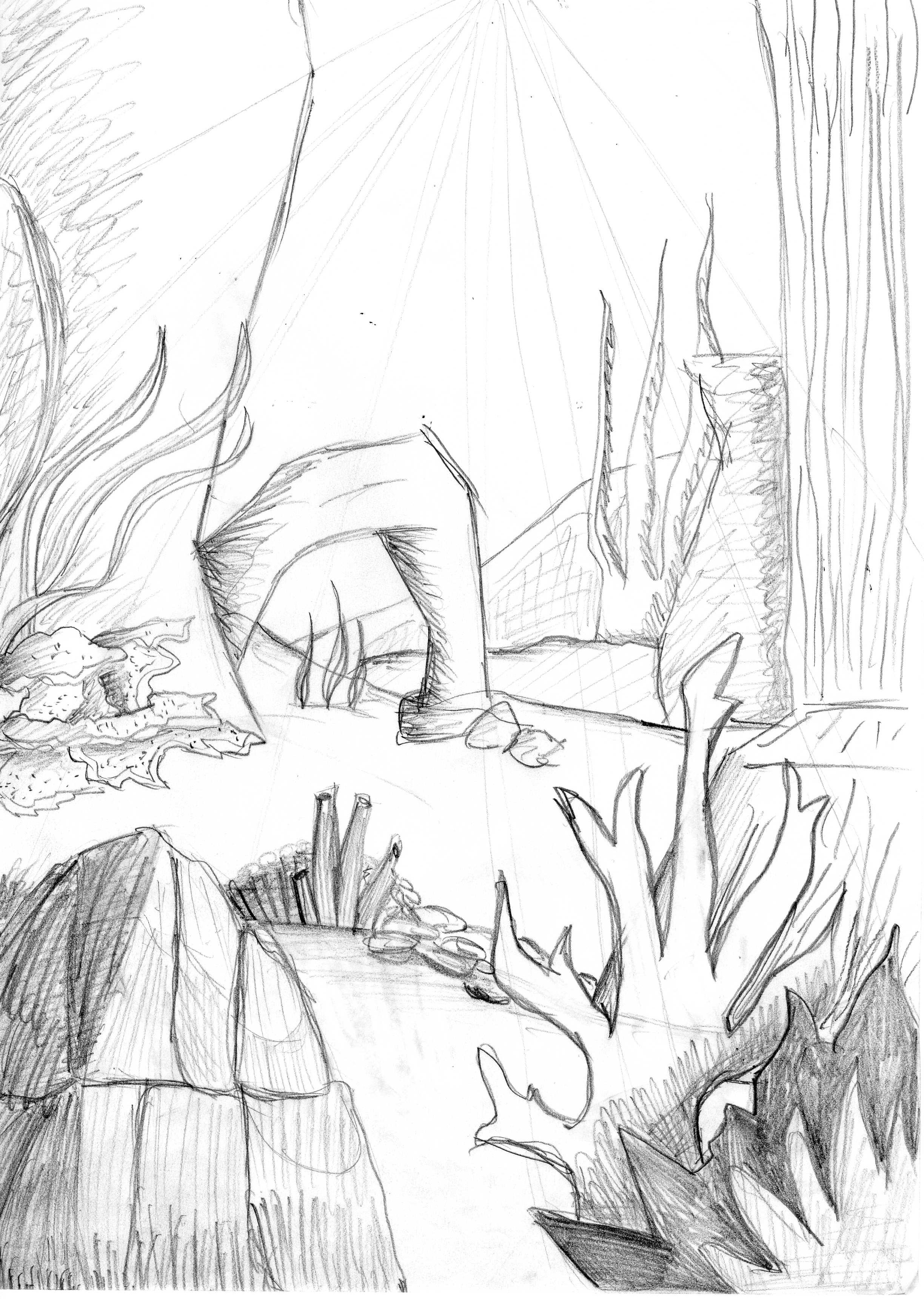 2448x3443 Underwater Cartoon Sketch Sashi G Game Art - Underwater Sketch