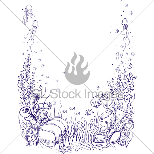 500x500 La Under Water Sketch Gl Stock Images - Underwater Sketch