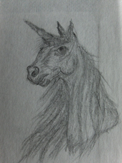 400x536 Unicorn Head Sketch X3 By Cuteunicorn - Unicorn Head Sketch