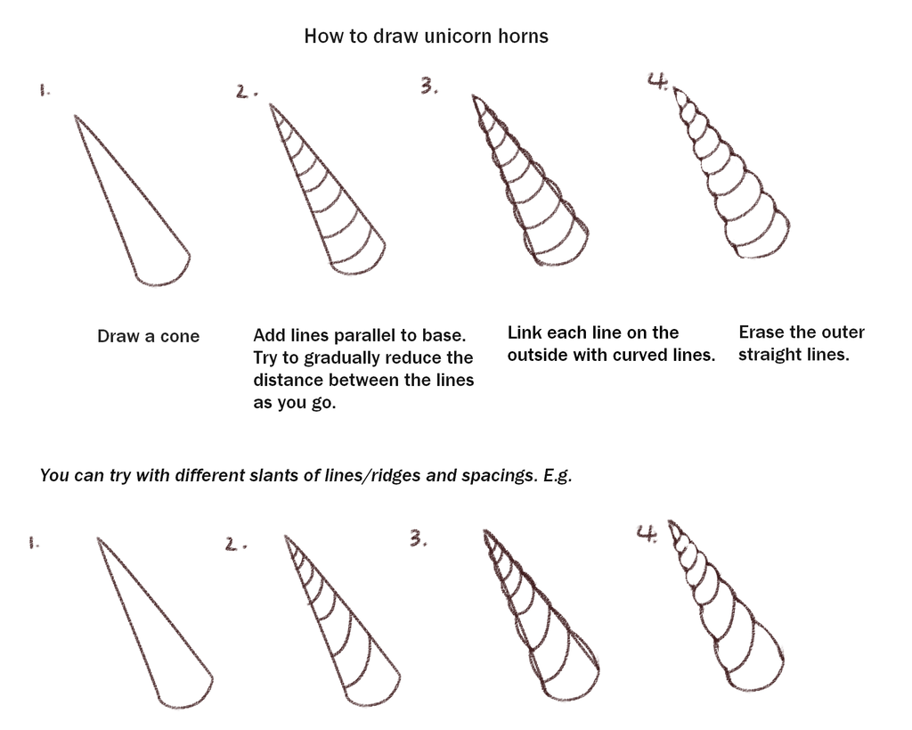 1024x819 Unicorn Horn Tutorial By Babypippo - Unicorn Horn Sketch