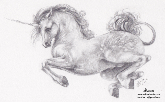 646x400 Jump - Unicorn Pencil Sketch