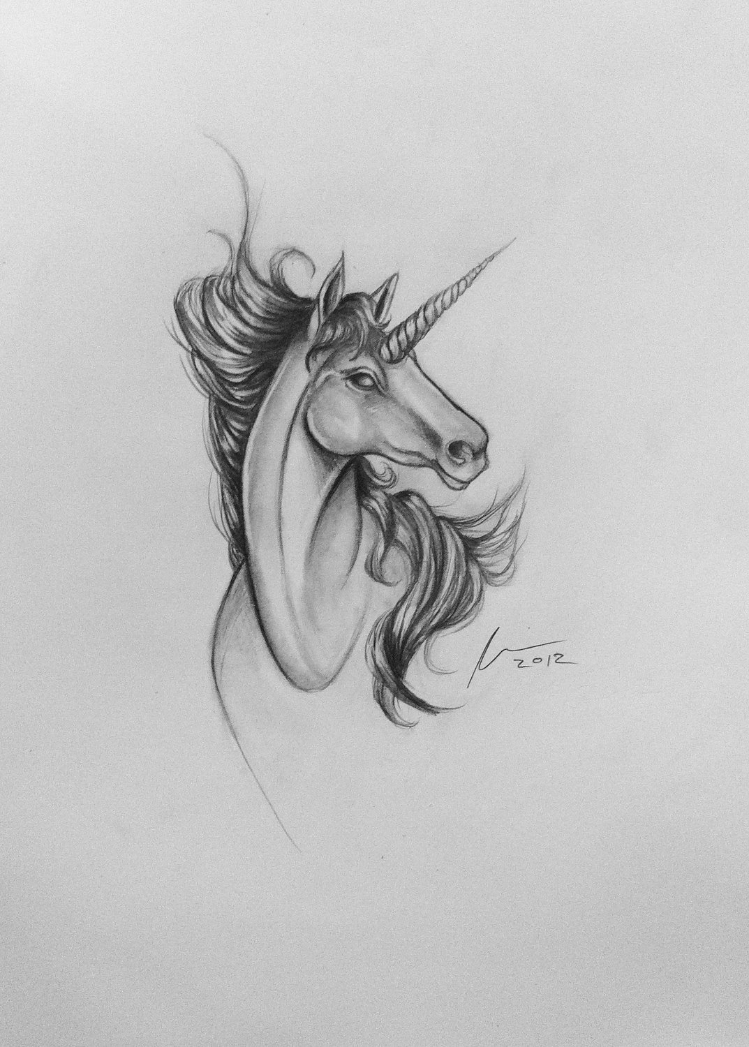 Unicorn Pencil Sketch at PaintingValley.com | Explore collection of