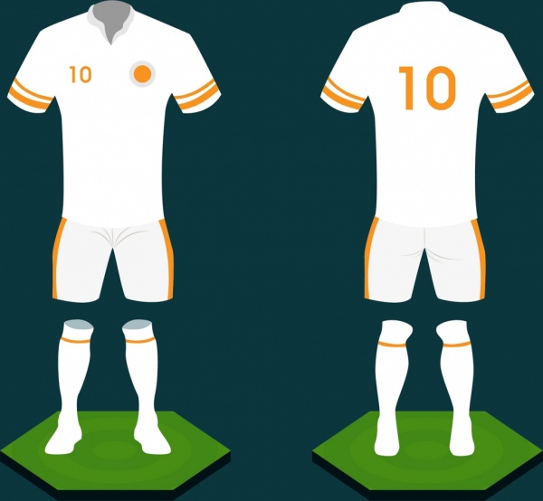 600x554 Soccer Uniform Design White Design 3d Sketch Style Free Vector In - Uniform Sketch