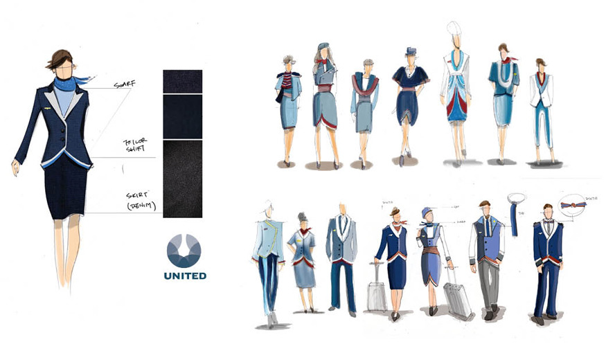 875x520 United Airlines - Uniform Sketch
