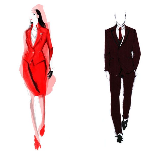 655x600 Vivienne Westwood Is Designing Sustainable Uniforms For Virgin - Uniform Sketch