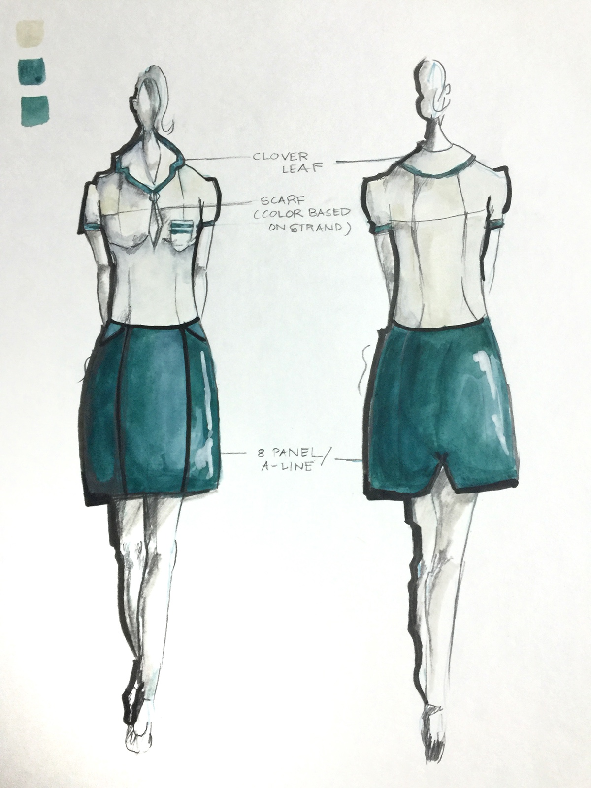 1200x1600 Final Sketches For Ust Office Of Admissions On Behance - Uniform Sketch