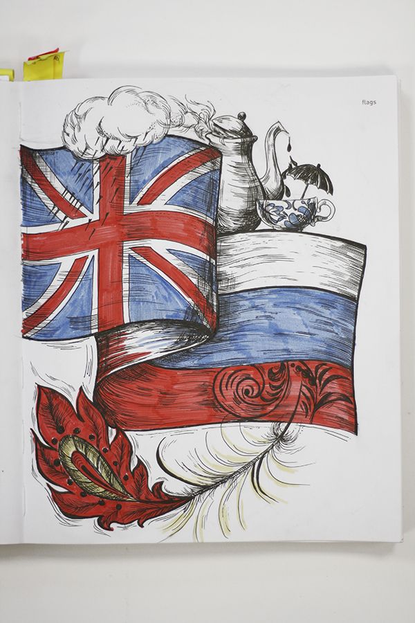 600x900 Flags. Sketch. Drawing. Draw. Union Jack. Uk. Russia. Art. Ink. By - Union Jack Sketch