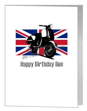 299x381 Scooter Card - Union Jack Sketch