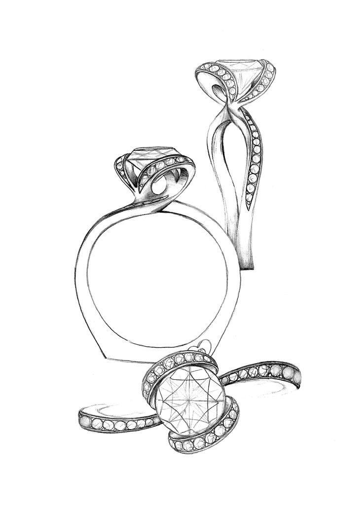 736x1030 Engagement Ring Drawing Unique 203 Best Ring Sketches Images On - Unique Sketches