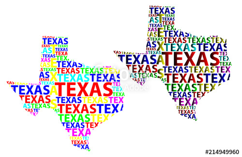 500x325 Sketch Texas (United States Of America) Letter Text Map, Texas Map - United States Sketch