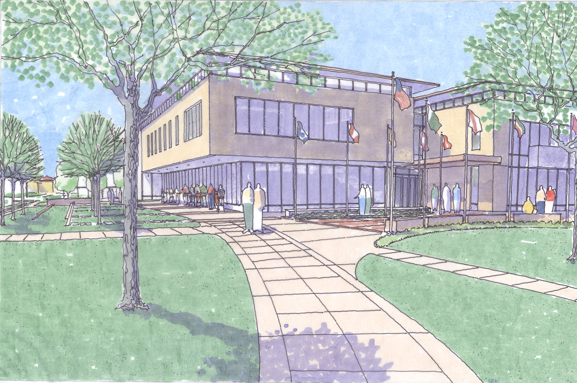 1920x1274 Upper Iowa University Student Center - University Sketch