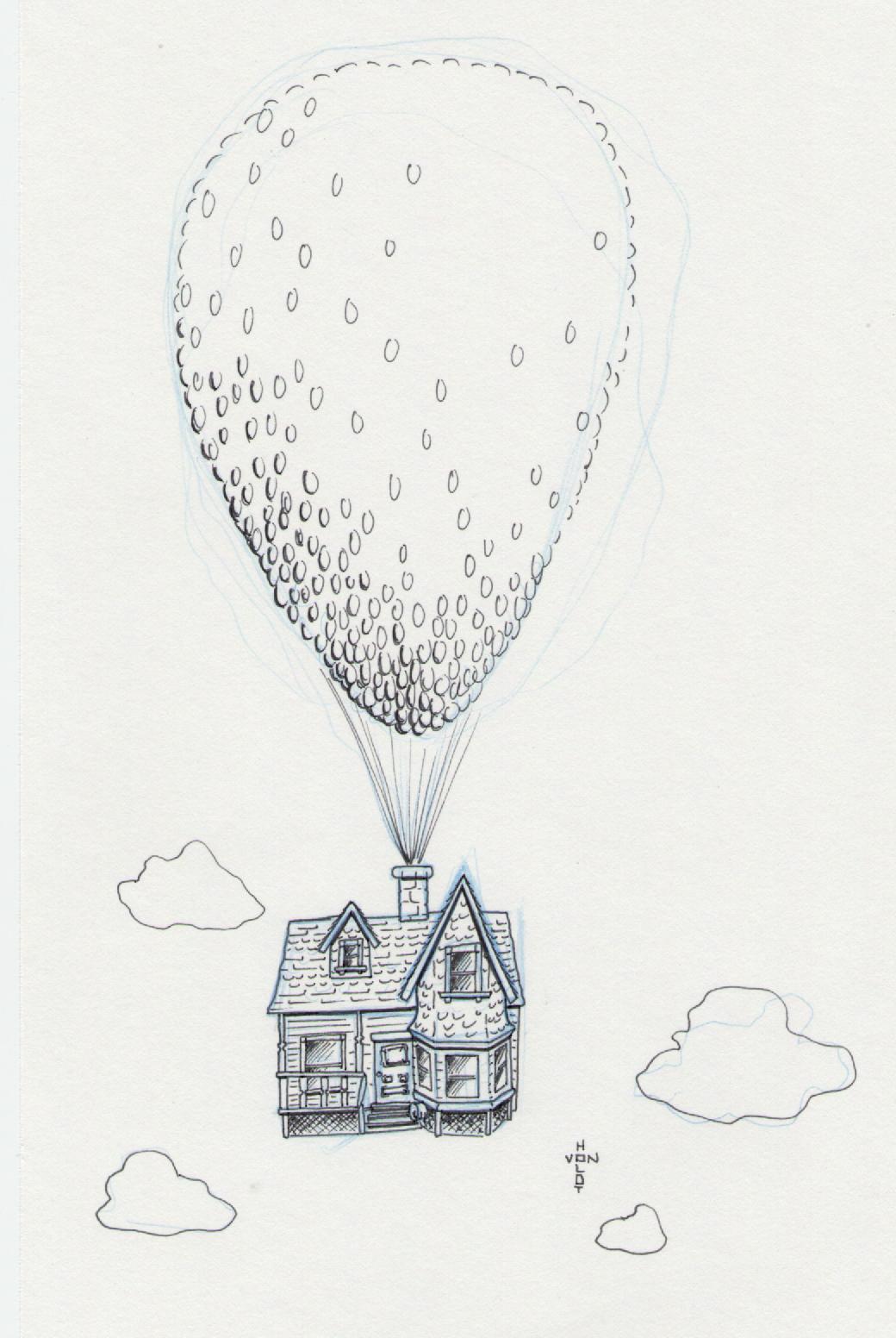 1040x1552 House Doodle A Day, Up House Sketch - Up Sketch